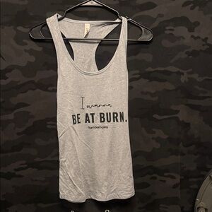 Burn Boot Camp Women's Gray Racerback Tank Top
